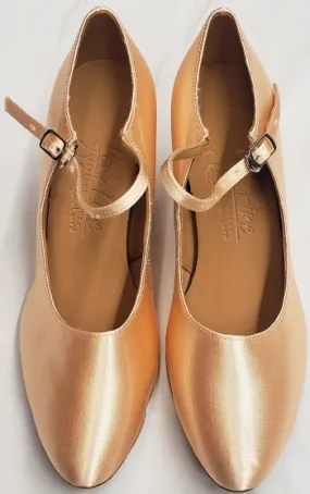 All Day Beach Walk 2" May-lisa -- Women's Flare Heel Standard Ballroom Shoe -- Flesh Satin