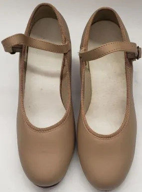 1.5" Yasmina -- Children's Economy Tap Strap -- Tan Court Fast Sky Light