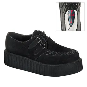 CREEPER-402S Black Suede Comfort Tongue Clean White