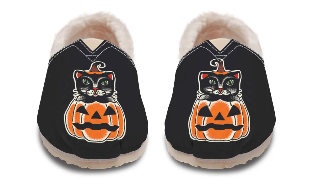 Pumpkin Cat Winter Casual Shoes Elastic Spanish Bold