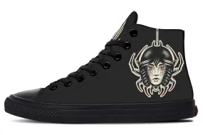 Run Free Traditional Spider Girl Head High Tops