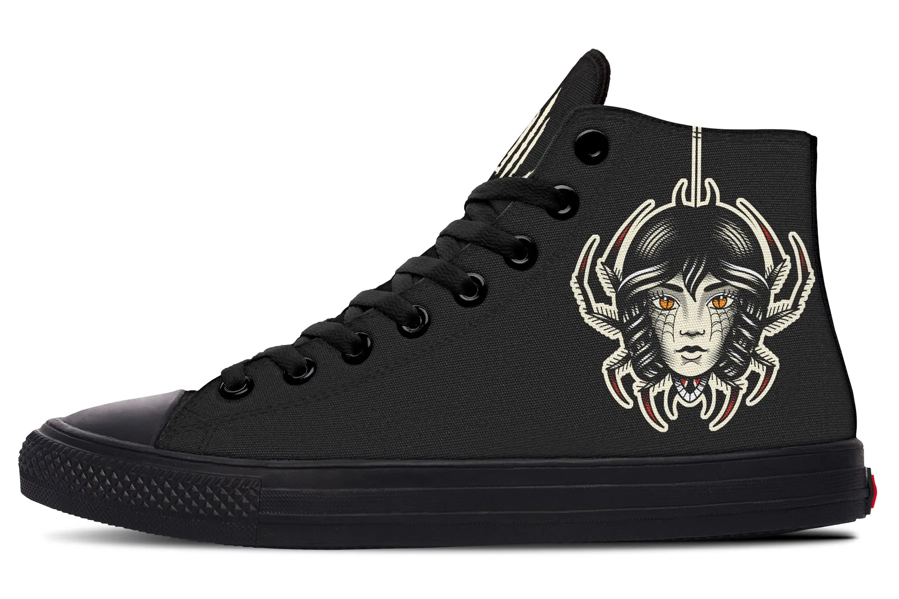 Traditional Spider Girl Head High Tops Strong Stitching