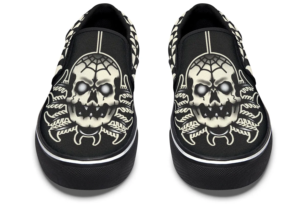 Skull Spider Slip On Shoes Padded Tongue