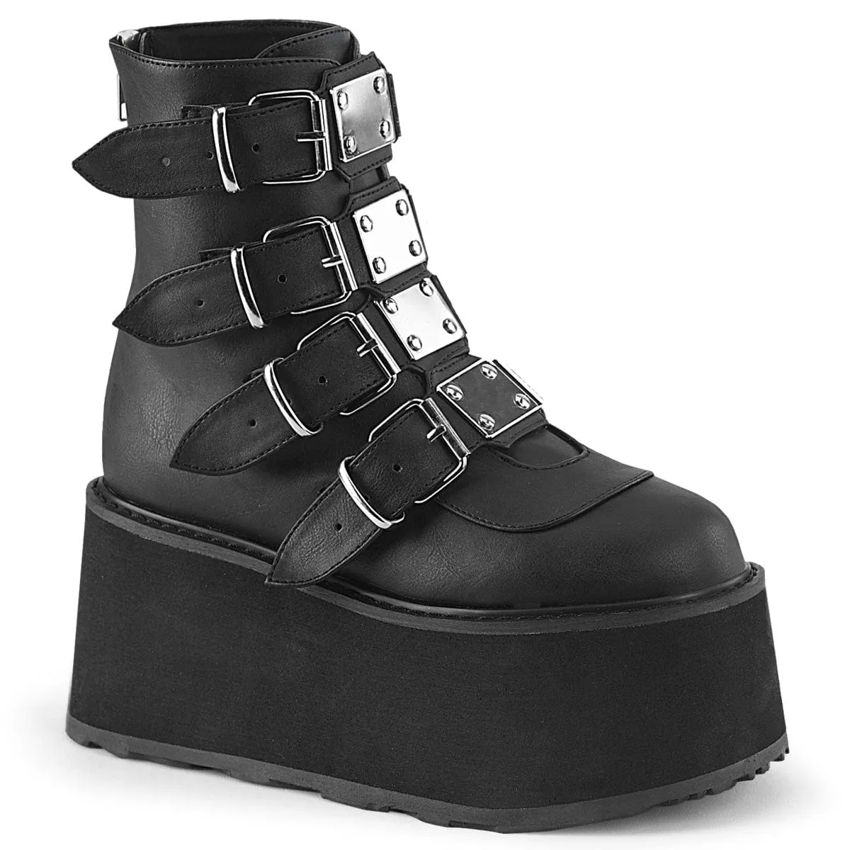 DAMNED-105 Black Vegan Leather Step Ahead
