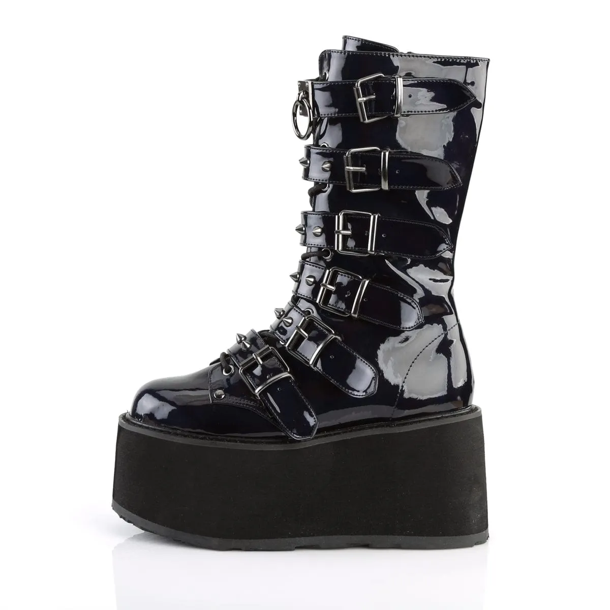 DAMNED-225 Black Hologram Mid-Calf Boots Dream Walk