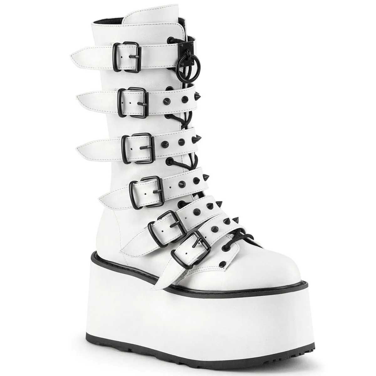 Spring Bloom DAMNED-225 White Vegan Leather