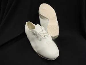 Darlene Jr. -- Children's Full Rubber Sole Jazz Oxford -- White Lace Tie Clean Step
