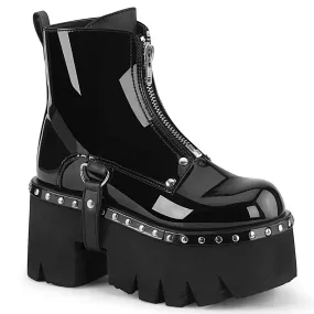 ASHES-100 Black Patent -Vegan Leather forest walk