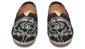 Balance Fit Buckle Fit Black Rose Scythe Skull Casual Shoes