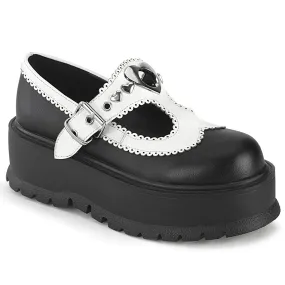 SLACKER-23 Black-White Vegan Leather orthopedic