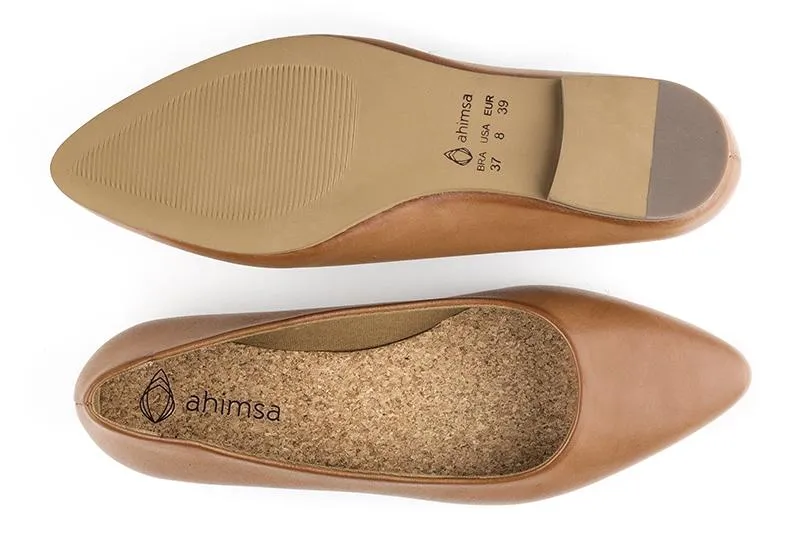 Memory Foam Standing All Diana Flats in Tan from Ahimsa