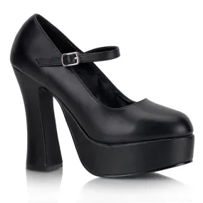 DOLLY-50 Black Vegan Leather Cliff Edge
