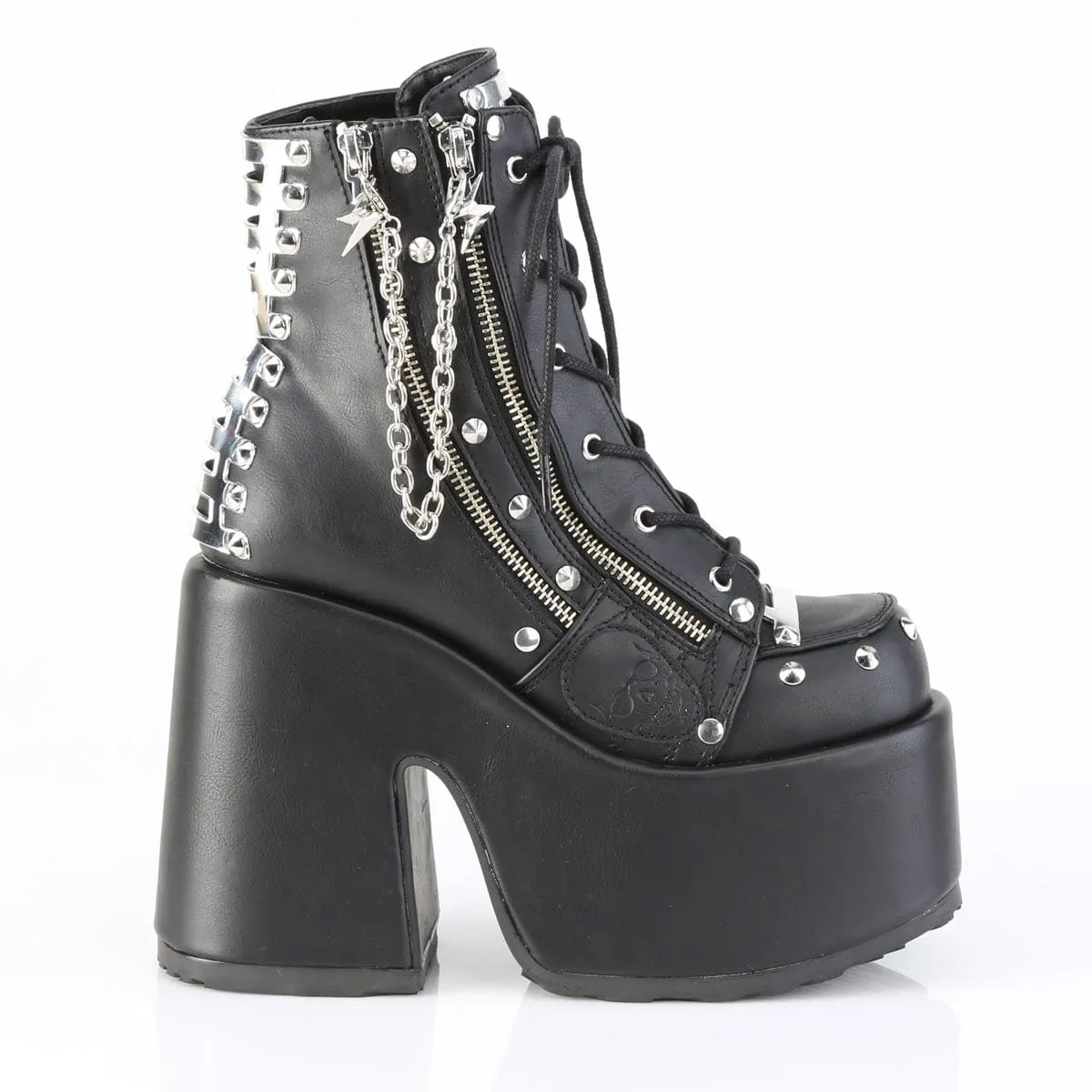 Wild Trek Trend Glow CAMEL-208 Black Vegan Leather Ankle Boots