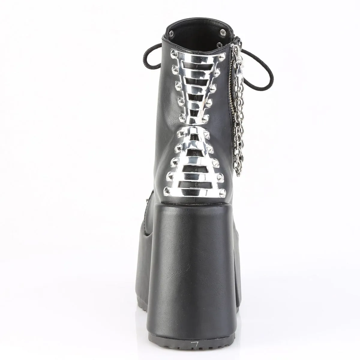 CAMEL-208 Black Vegan Leather Ankle Boots Fashion Glow