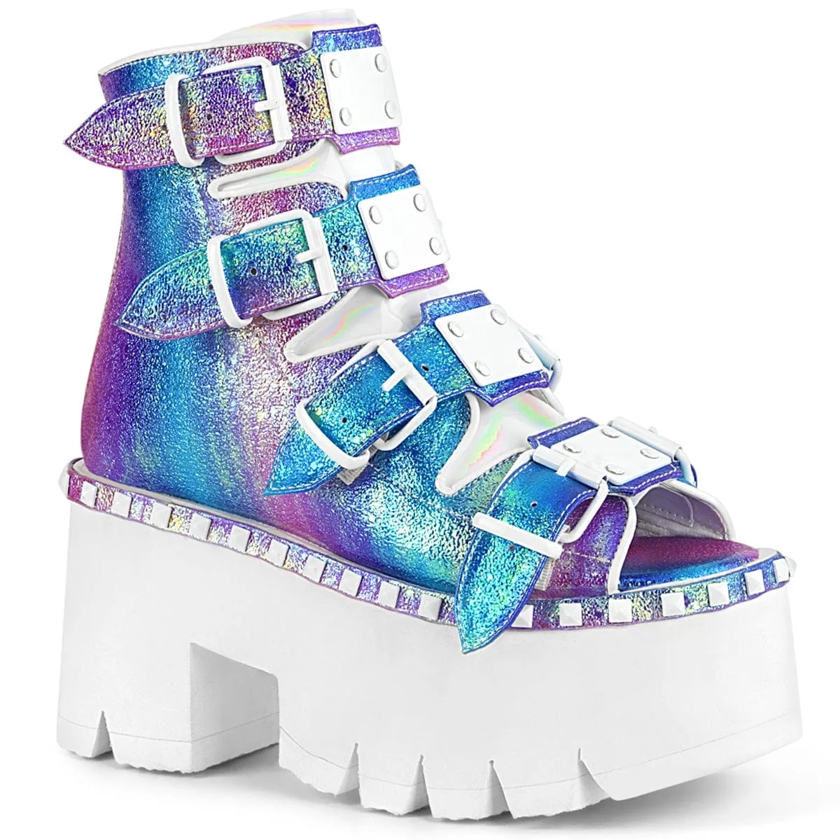 ASHES-70 Purple Multi Iridescent Vegan Leather Casual