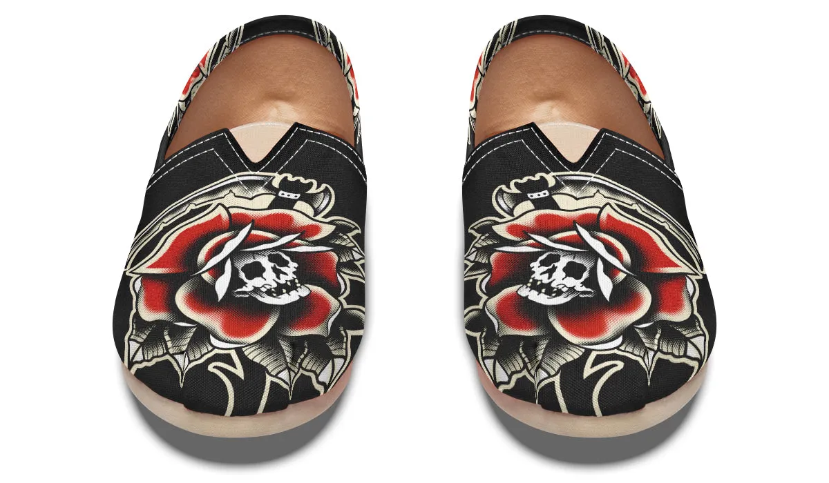 Red Rose Scythe Skull Casual Shoes Dream Walk Viral Pop