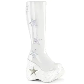 DYNAMITE-218 White Patent -White Multi Glitter Mind Ease Surf Step