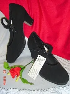 2.25" Sevilla -- Flamenco Shoe -- Black Suede City Bright