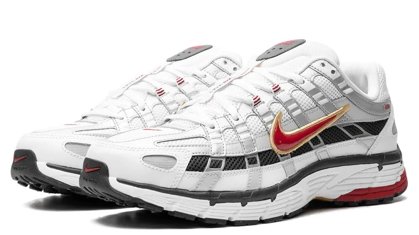 Nike P-6000 Platinum Varsity Red Slip Resistant Stretch Fabric Travel Light