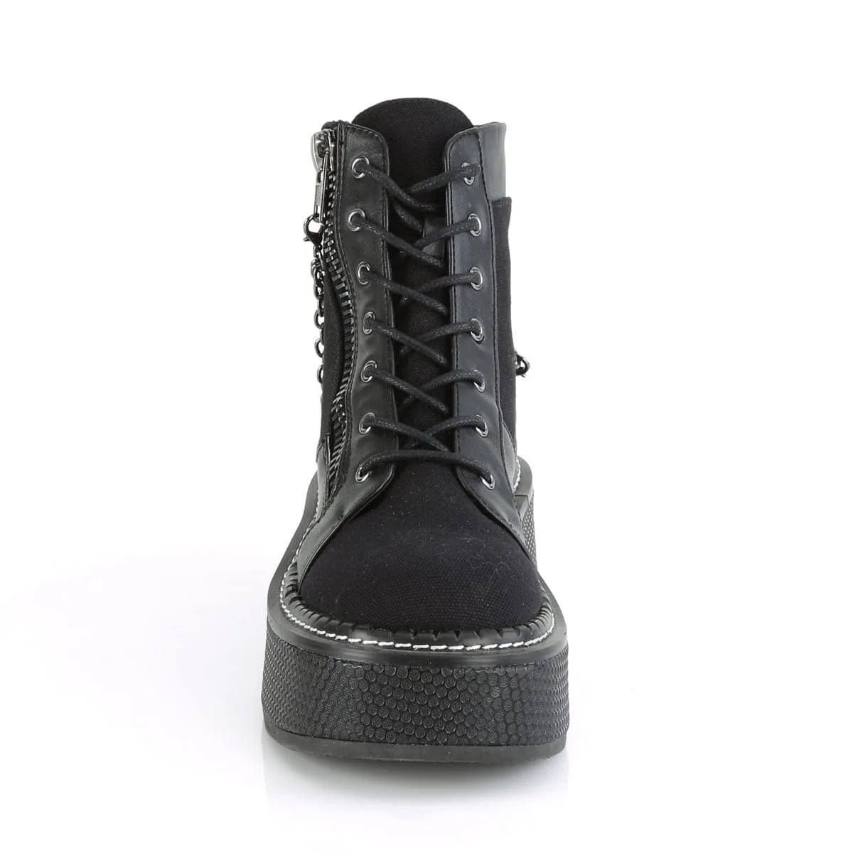Harbor Mood Height Plus EMILY-114 Black Canvas-Vegan Leather