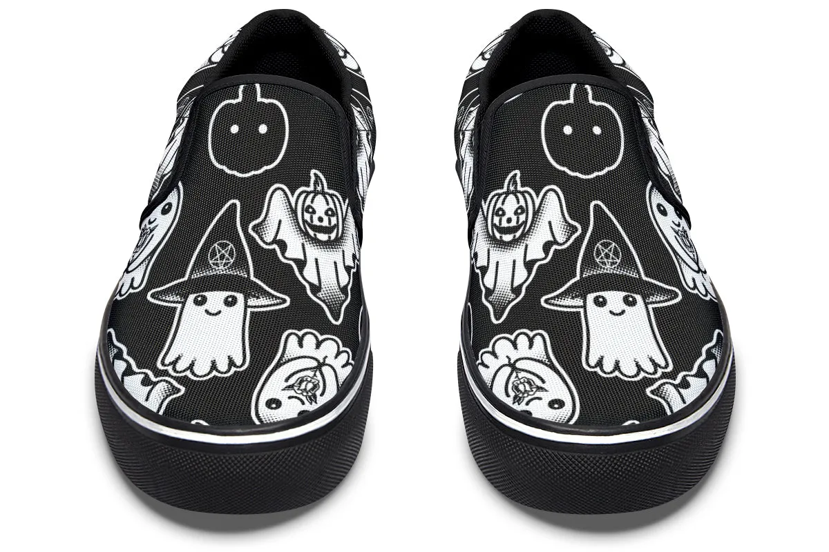 Mono Style Spooky Ghost Slip On Shoes