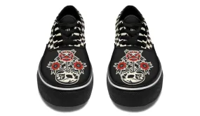 Skull Flowers Classic Shoes Hiking velcro