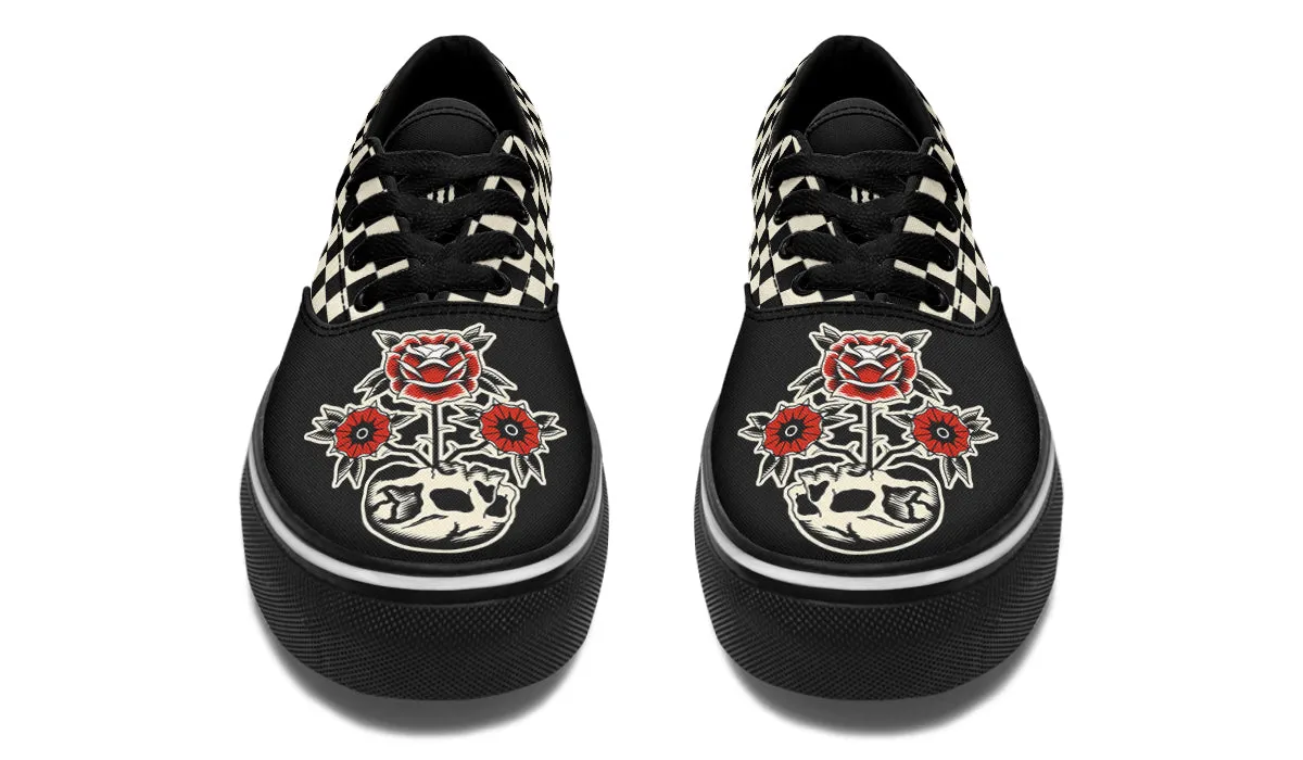Skull Flowers Classic Shoes Mesh