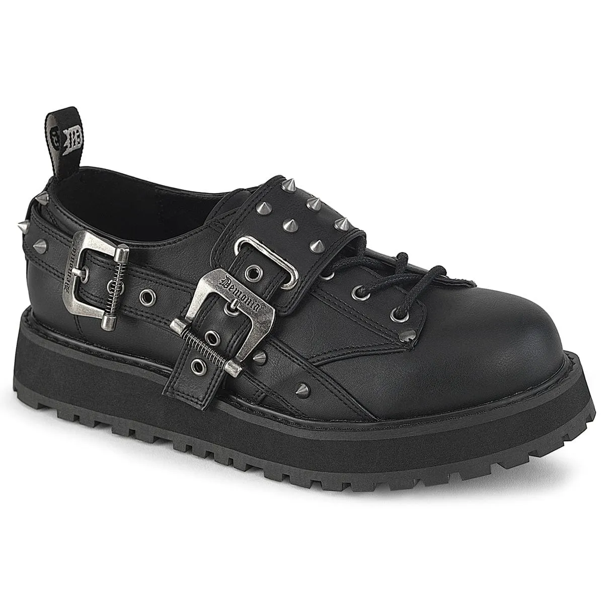 Easy Flow VALOR-38 Black Vegan Leather Unisex Platform Shoes
