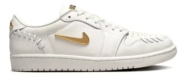 Jordan 1 Low Method of Make Sail Metallic Gold (Women's) Non Slip Office Workers