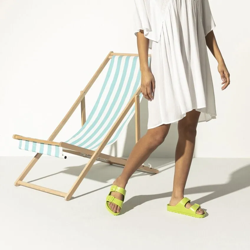 Arizona EVA in Active Lime from Birkenstock Travel Glam Fashionable Beach Footwear