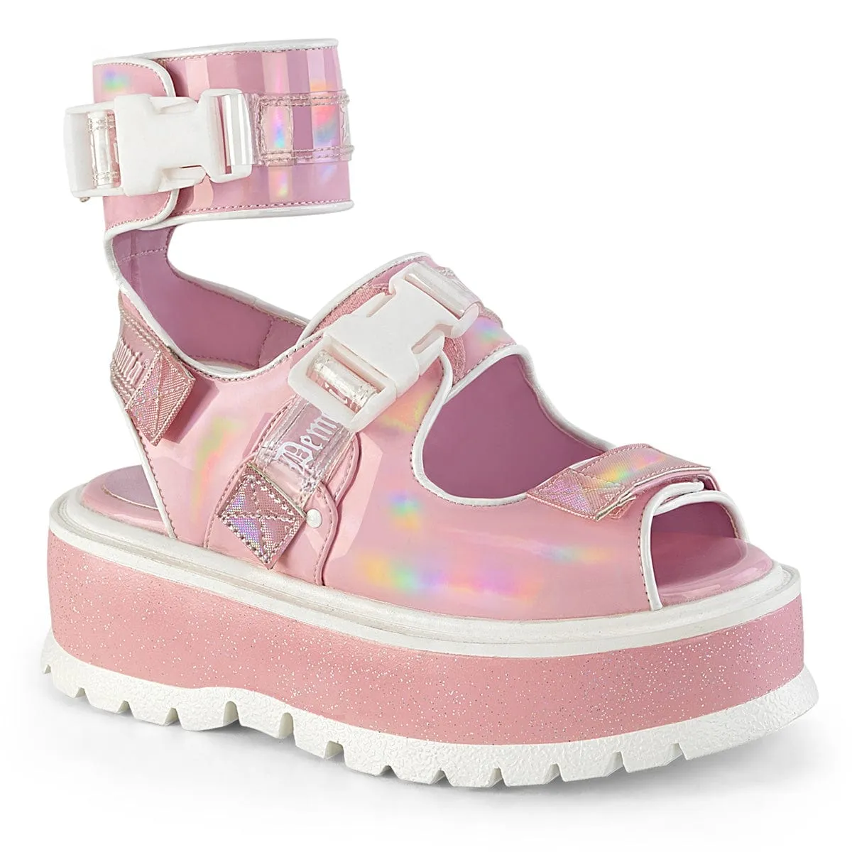 Padded collar SLACKER-15B Baby Pink Hologram Patent
