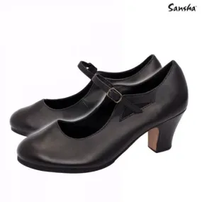 2.25" Valencia -- Flamenco Shoe -- Black Stable Step