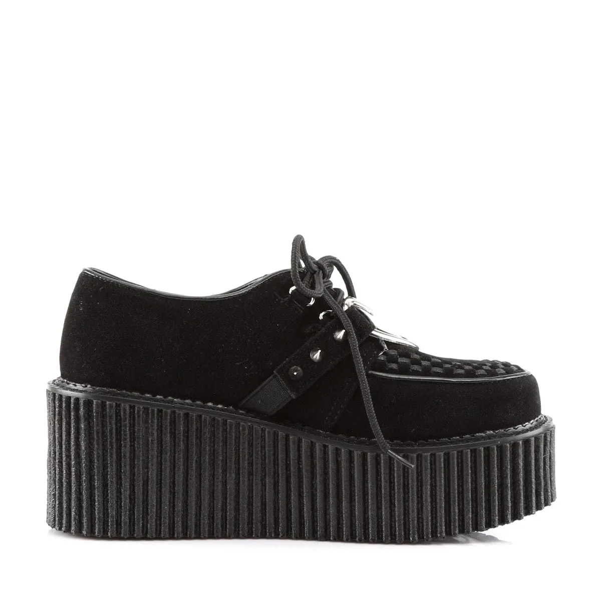 CREEPER-206 Black Vegan Suede-Vegan Leather Daily Essential Cool Tone