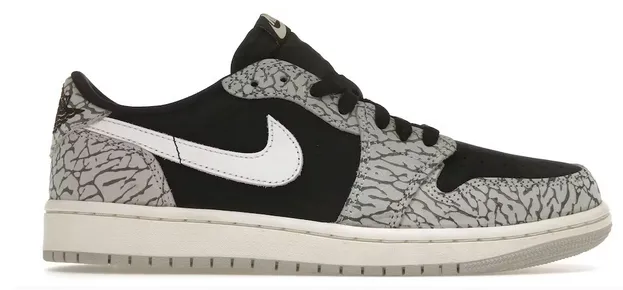 Jordan 1 Retro Low OG Black Cement (Women's) Crystal Glow