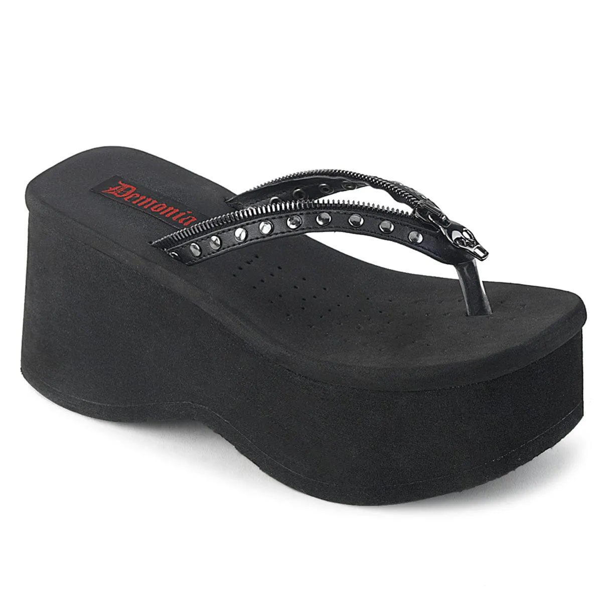 Rubber Sole FUNN-33 Black Vegan Leather