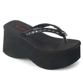 Rubber Sole FUNN-33 Black Vegan Leather