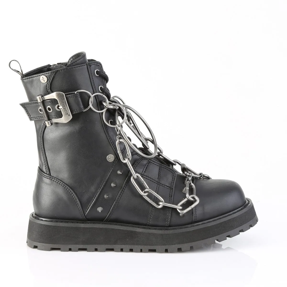 Play Mode Lace Up VALOR-204 Black Vegan Leather