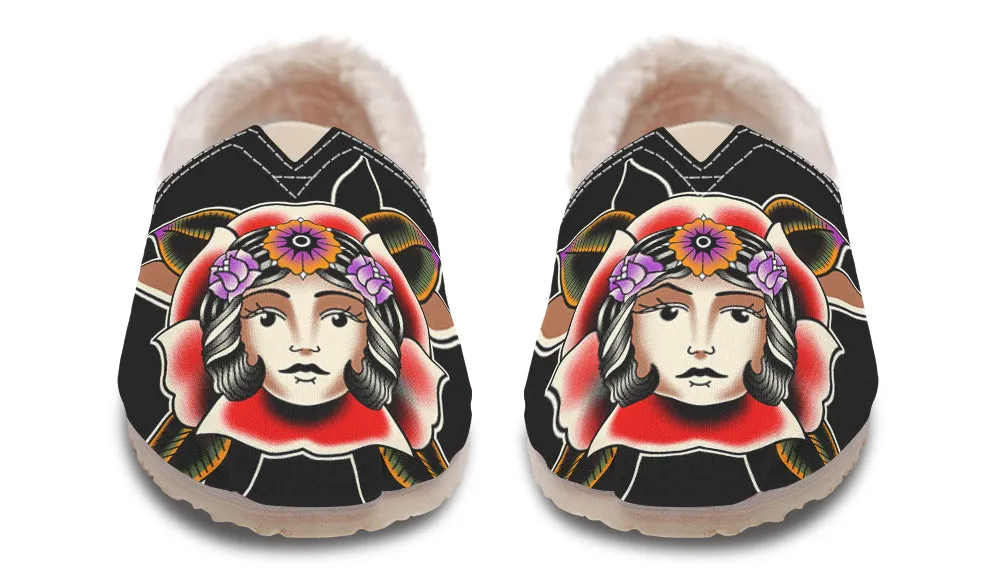 Comfort collar Blooming Girl Head Winter Casual Shoes