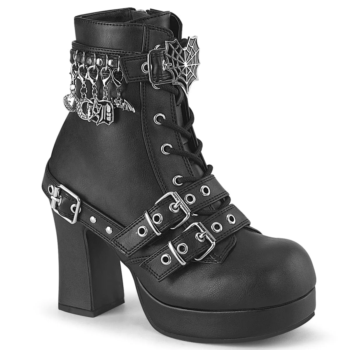 GOTHIKA-66 Black Vegan Leather Elastic laces