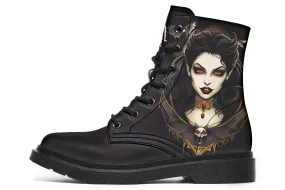 Neo Traditional Vampire Girl Boots Safe Land Fire Red