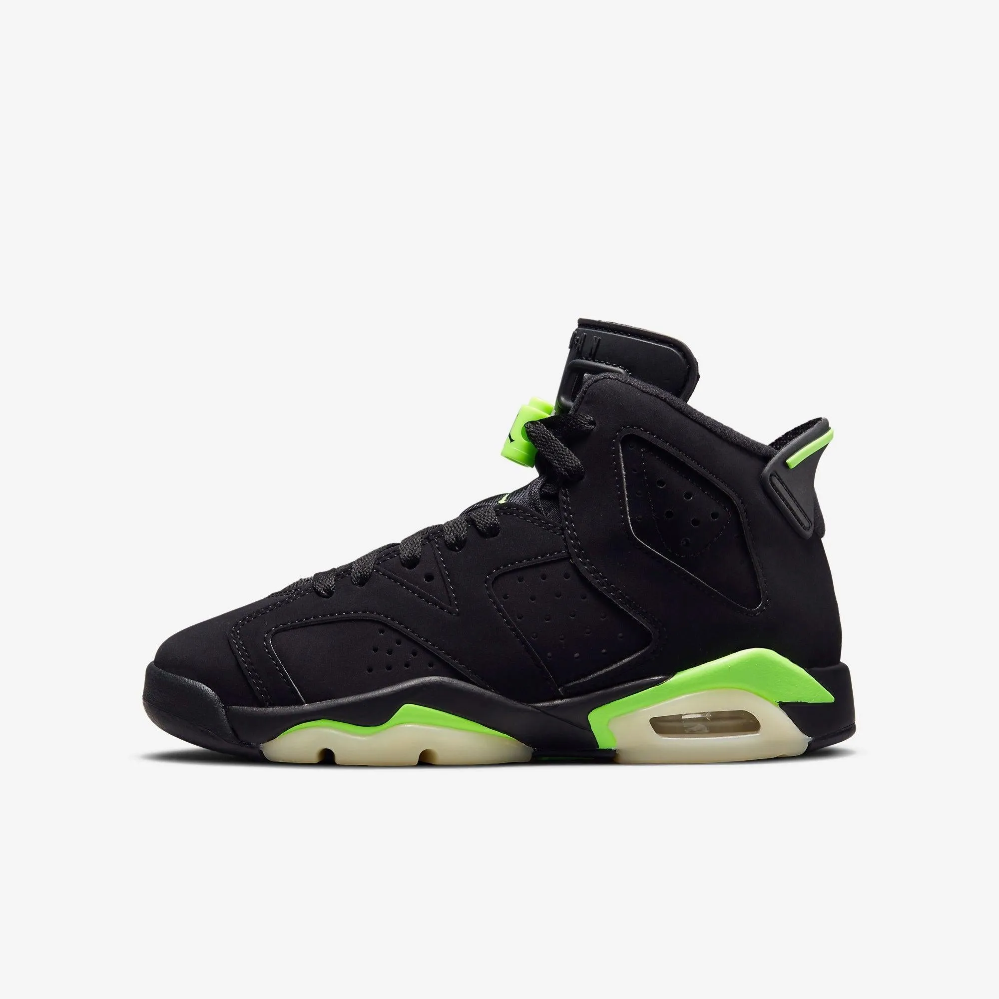 Stable Design Plush Fit (GS) Air Jordan 6 Retro 'Black / Electric Green' (2021) 384665-003