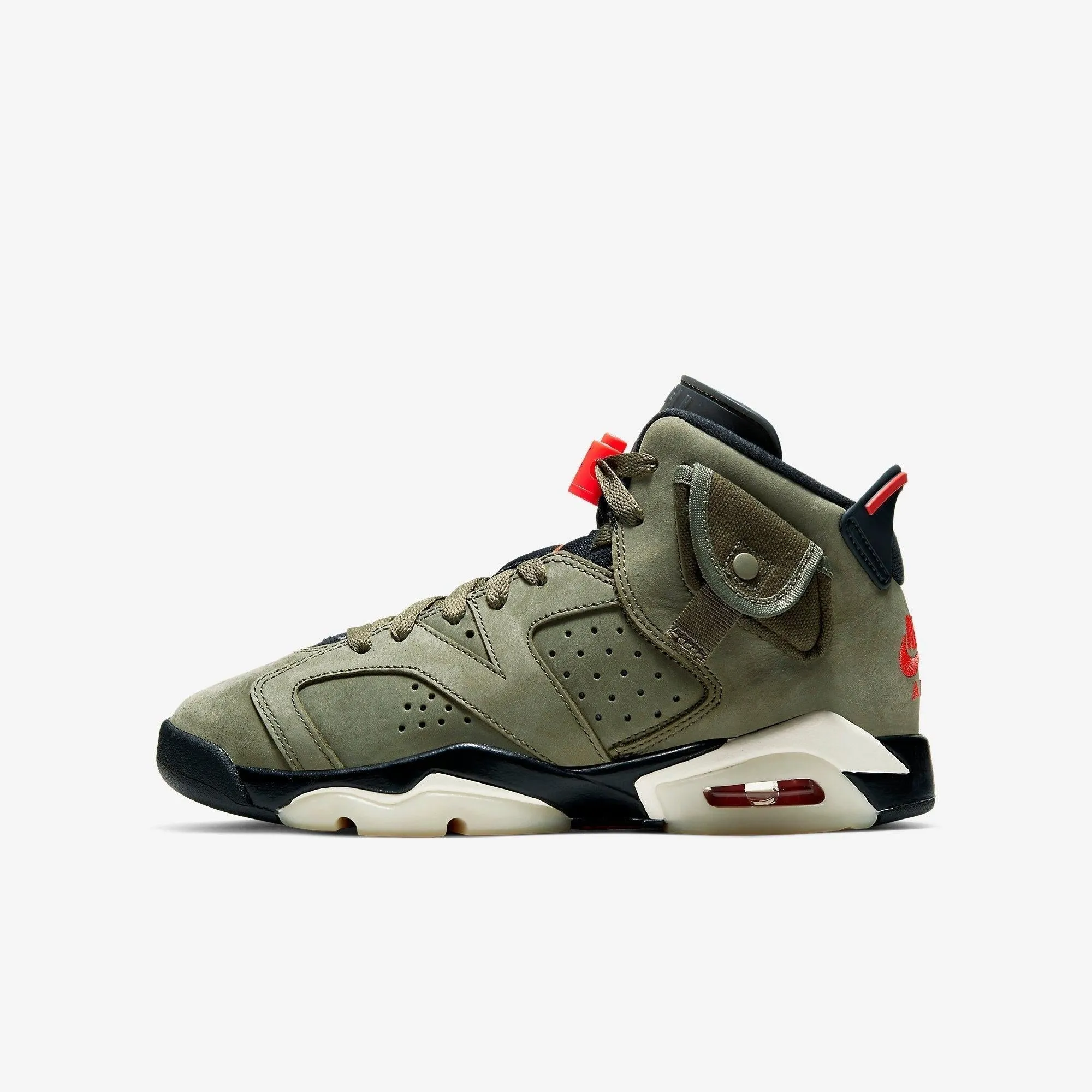Stylish grip (GS) Air Jordan 6 Retro SP x Travis Scott 'Cactus Jack Medium Olive' (2019) CN1085-200