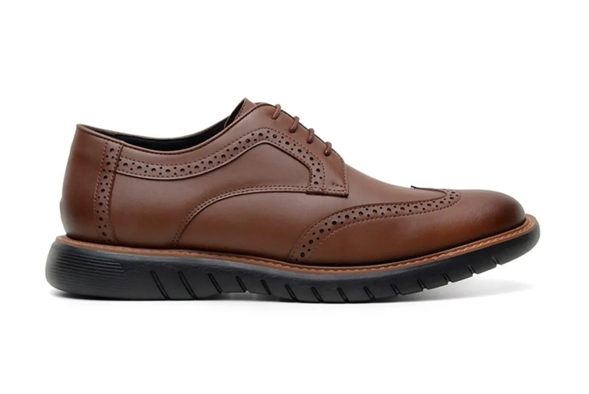 Harry Brogue in Cognac from Ahimsa (Wide Width) Step Smooth quick dry