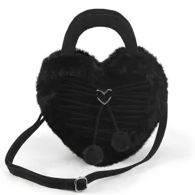 HB-631 Black FAUX SUEDE-FAUX FUR School Style Trend Hot