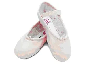 Economy Bunnyhop -- Children's Leather Full Sole Ballet -- Pink forest walk