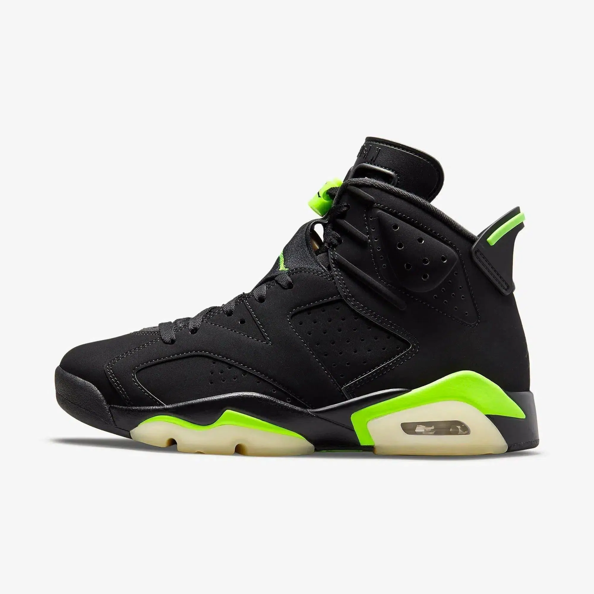 (Men's) Air Jordan 6 Retro 'Black / Electric Green' (2021) CT8529-003 Ultra-soft traction TPU Stabilizer