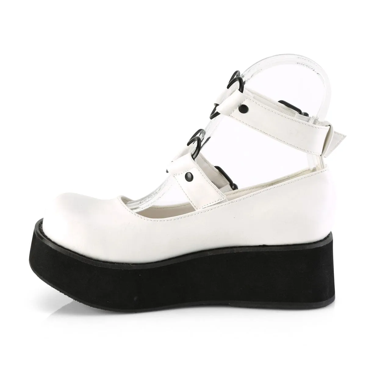 SPRITE-02 White Vegan Leather Adjustable Fit