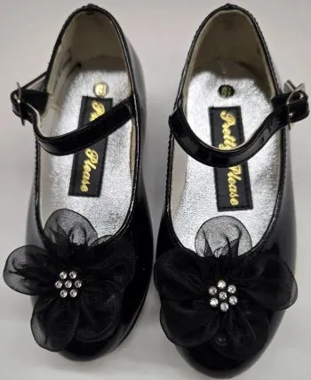 Rejine -- Infant's Mary Jane Strap Shoe -- Black Patent Breathable Lining