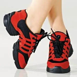 Jerry -- Split Sole Dancesneaker -- Red/Black Comfort Slope Work Base
