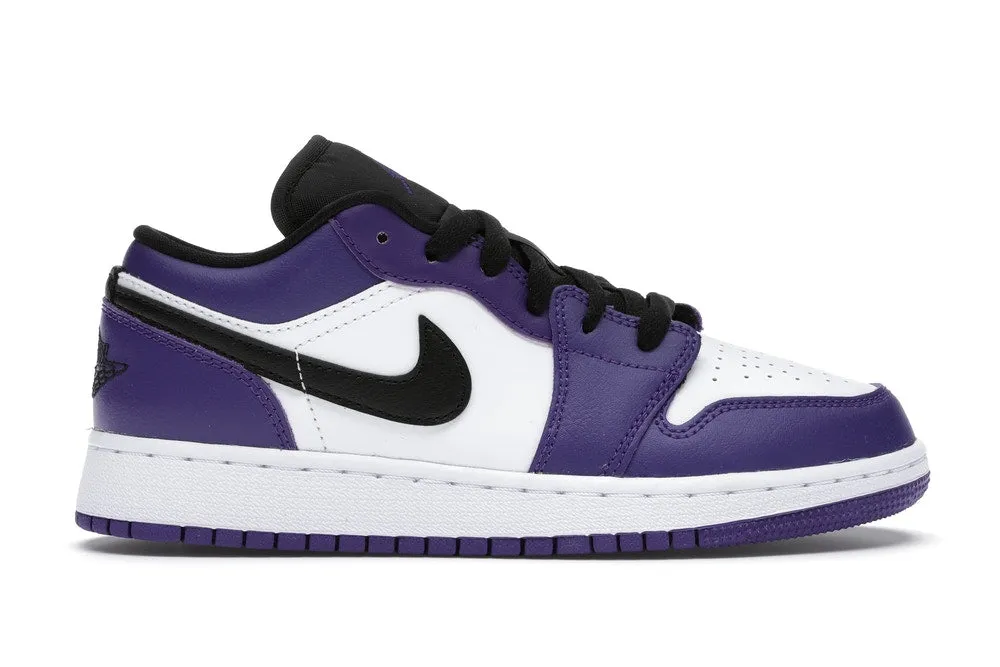 Sweat Resistant Standing Workers Breathable Indoor Fitness Jordan 1 Low Court Purple White (GS)